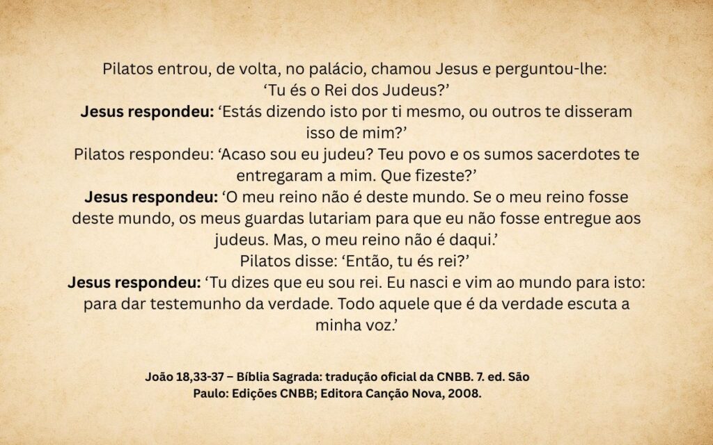 citação bíblica - solenidade de cristo rei