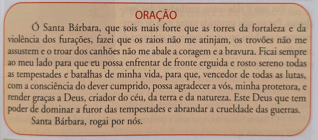 oração para santa bárbara