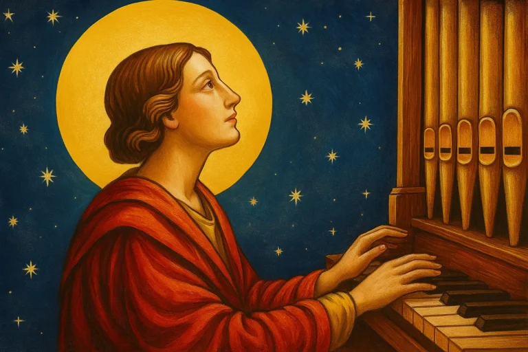 imagem de Santa Cecília história padroeira da música