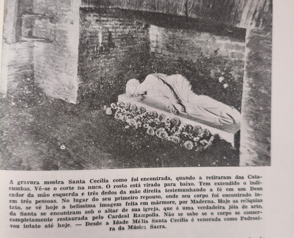 Imagem de Santa Cecília extraída do livro Na Luz Perpétua, de João Batista Lehmann. 